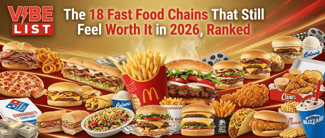 The 18 Fast Food Chains Worth It in 2026, Ranked Vibe List