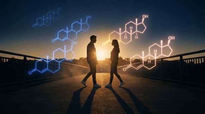 Romantic Love Causes Hormonal Convergence Between Sexes