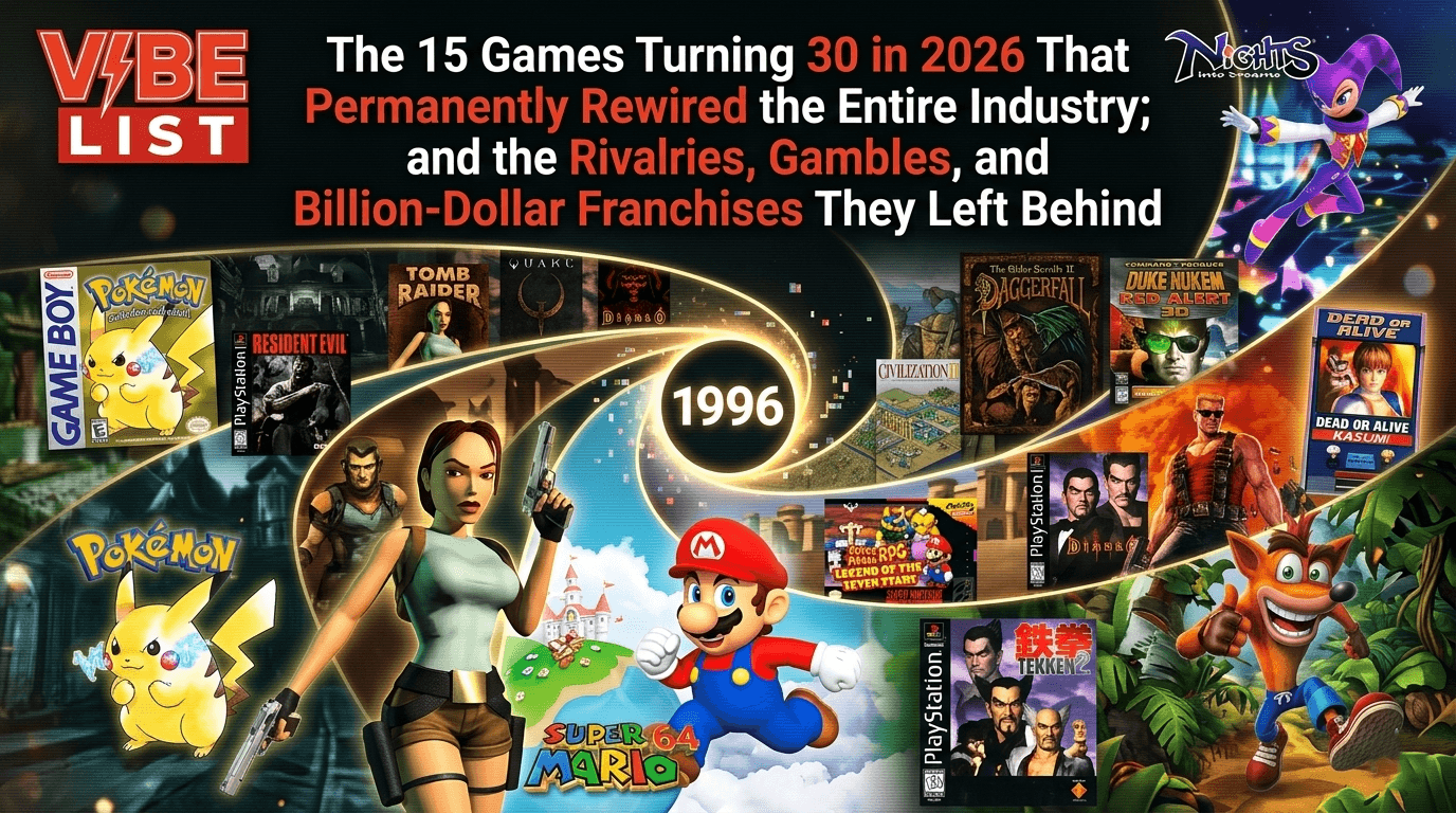 15 Games Turning 30 In 2026 That Changed Gaming Forever Vibe List The 15 Games Turning 30 In 2026 That Permanently Rewired The Entire Industry And The Rivalries Gambles And Billion Dollar Franchises They Left Behind 
